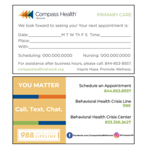 Primary Care Appointment Cards